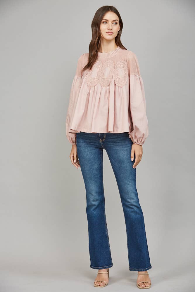 Lace Mauve Blouse