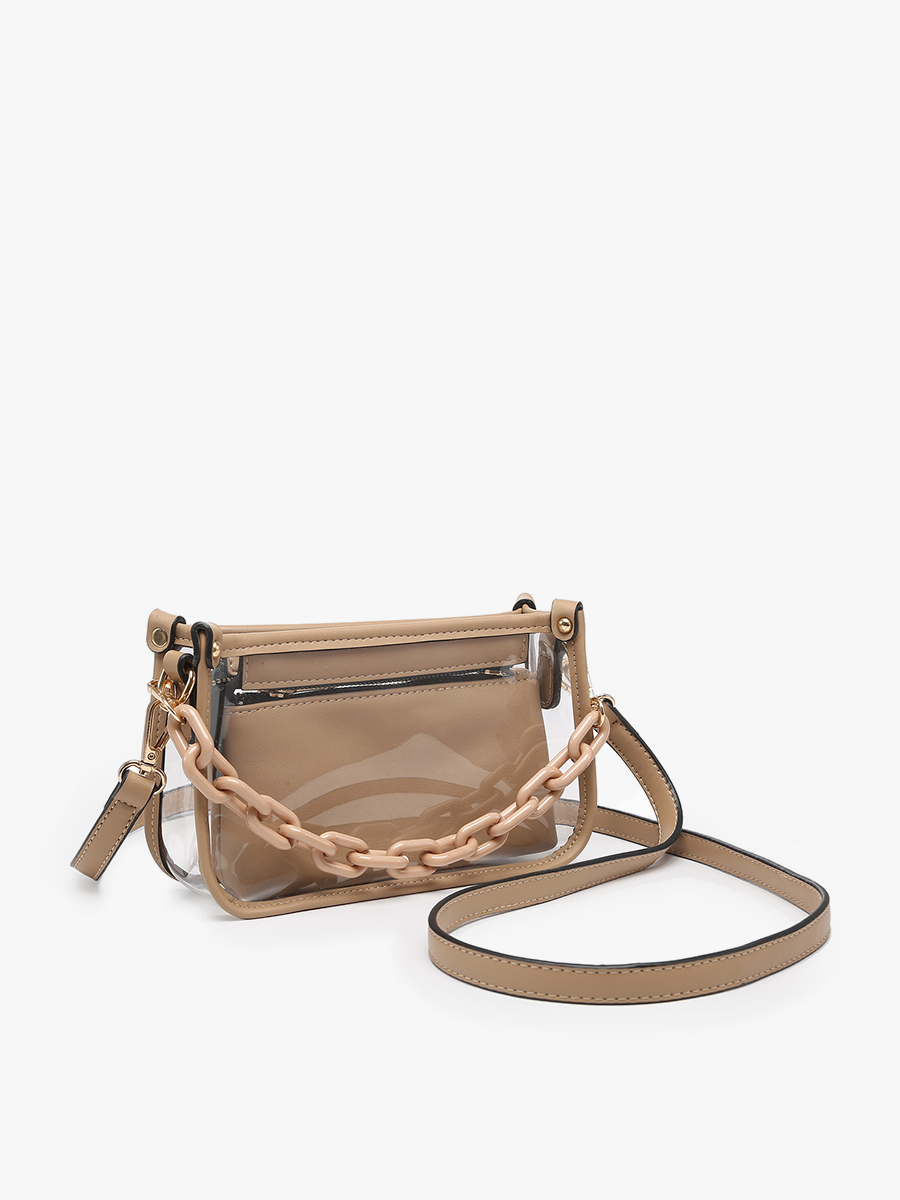 Jessica Clear Crossbody with Chain
