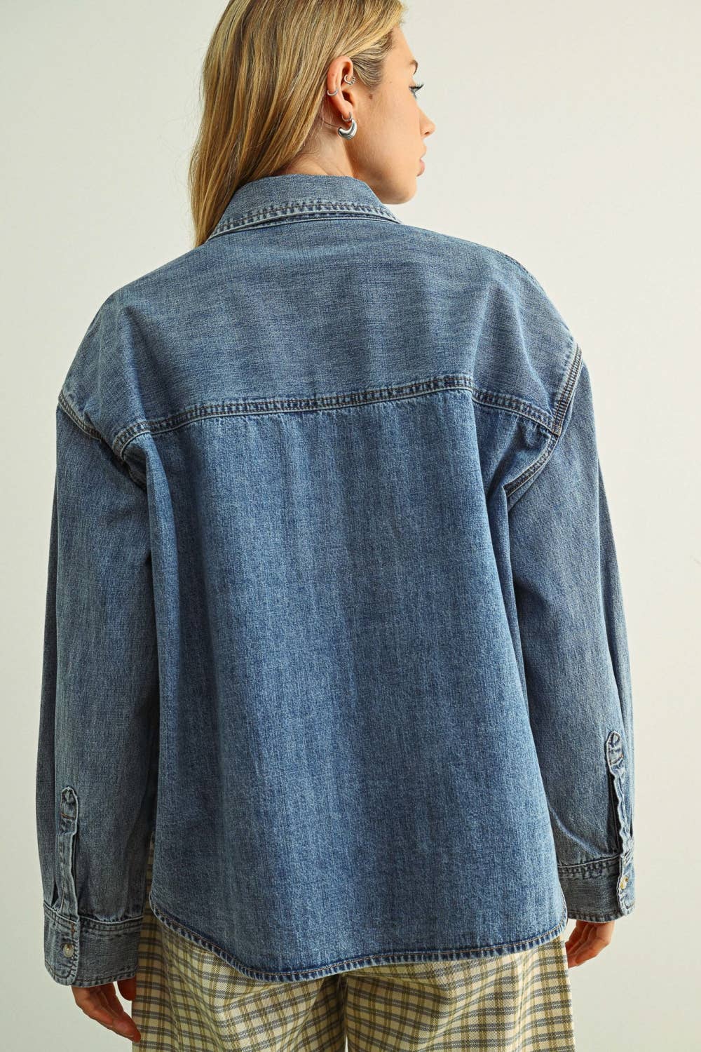 Washed Denim Button Down Shirt