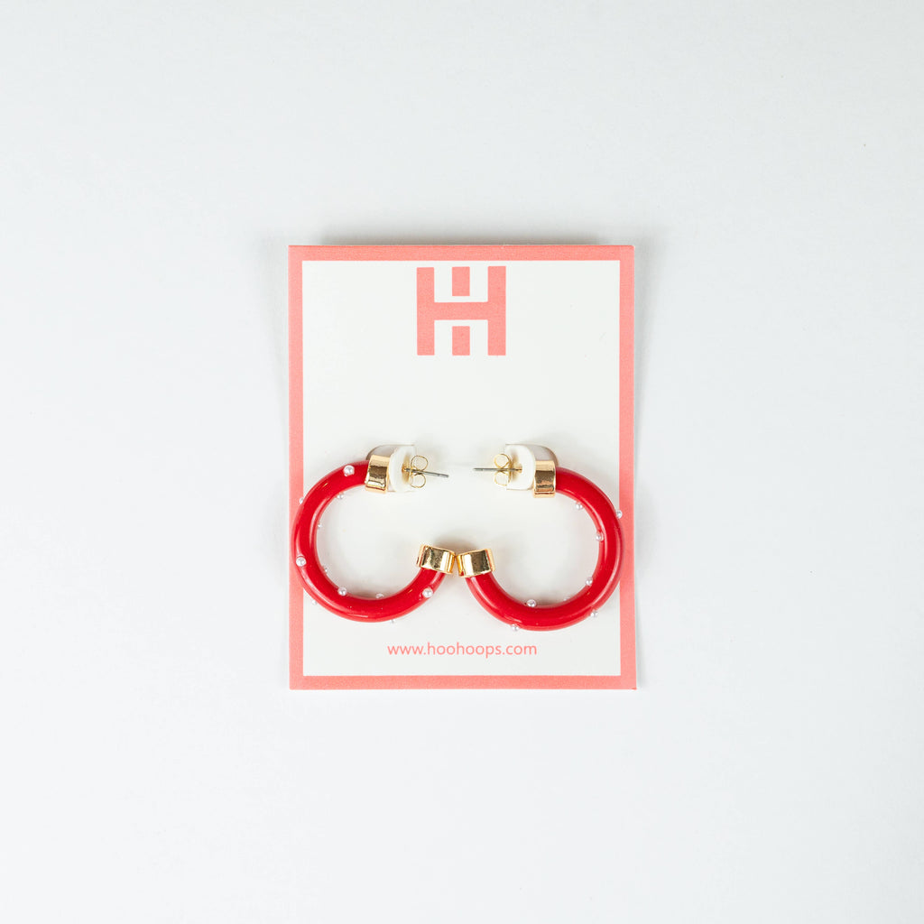 Small Red (with Pearls) Hoo Hoops