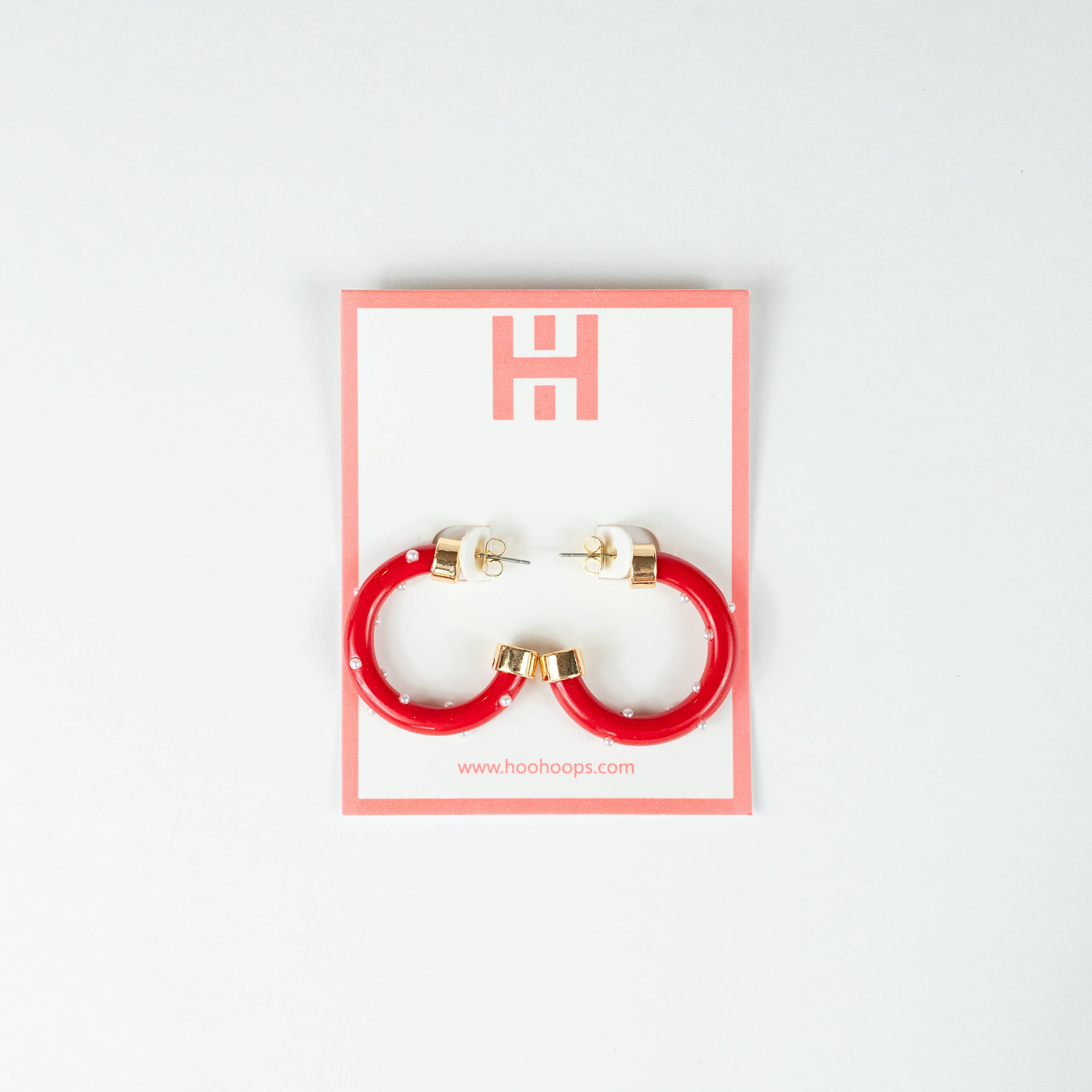 Small Red (with Pearls) Hoo Hoops