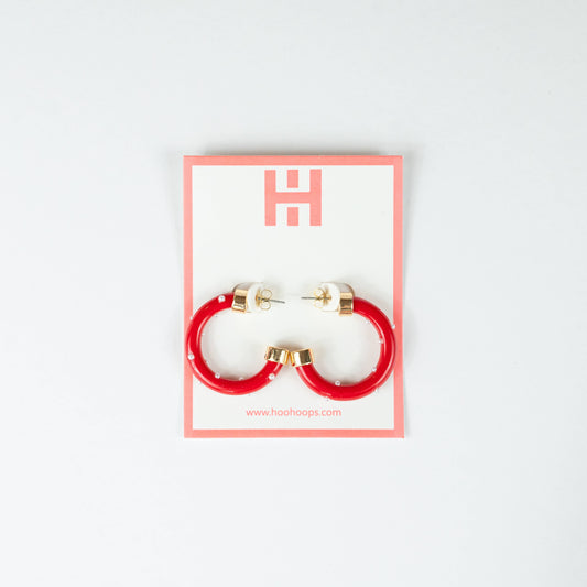 Small Red (with Pearls) Hoo Hoops