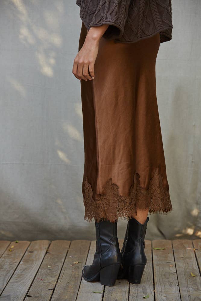 Satin Midi Skirt