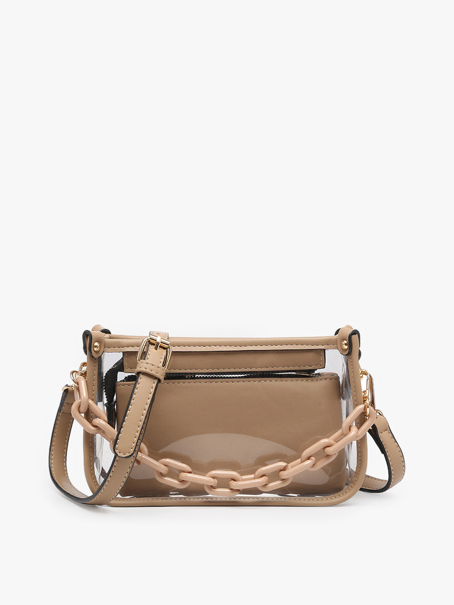 Jessica Clear Crossbody with Chain