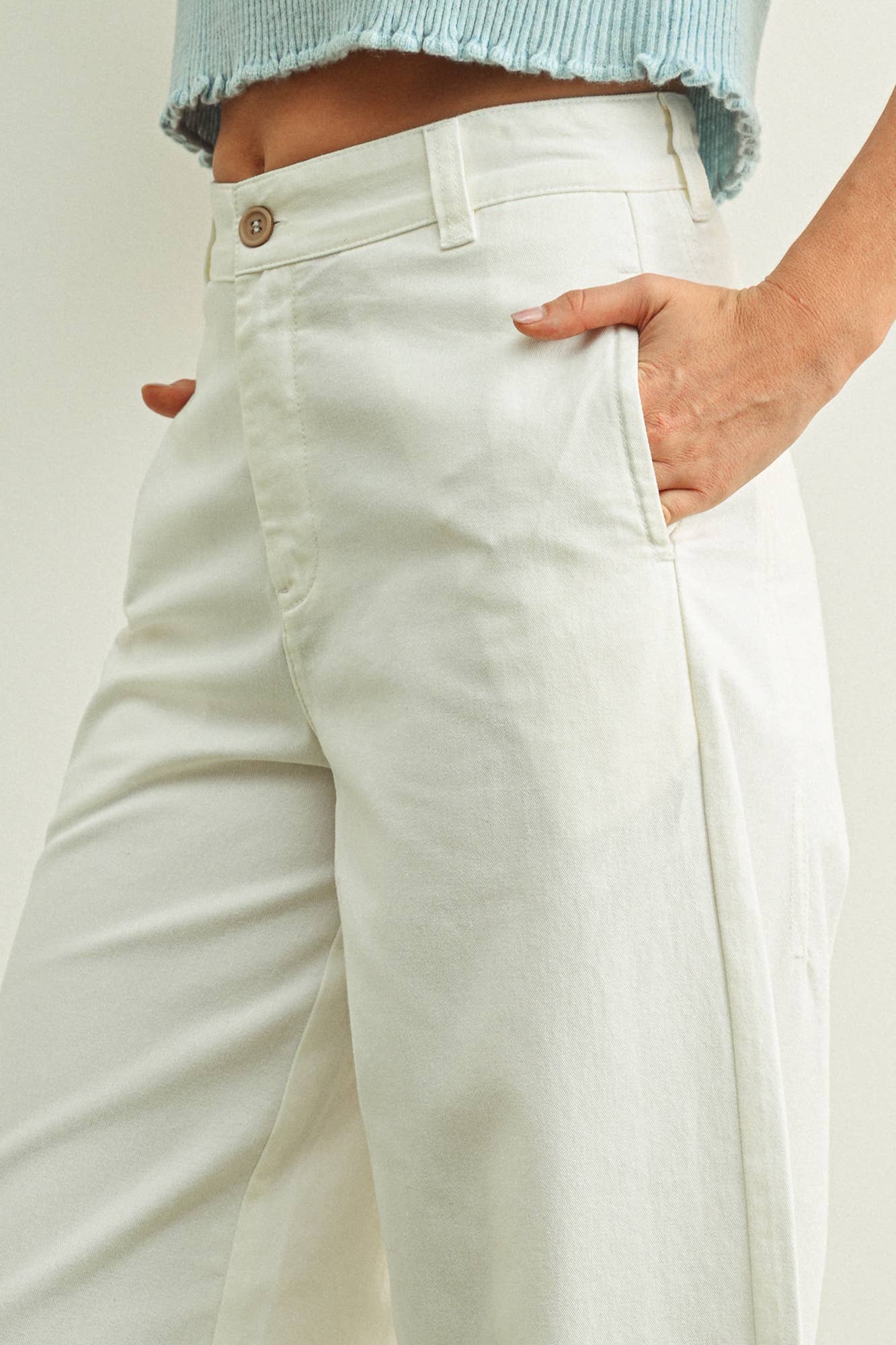 White Cotton Barrel Pants