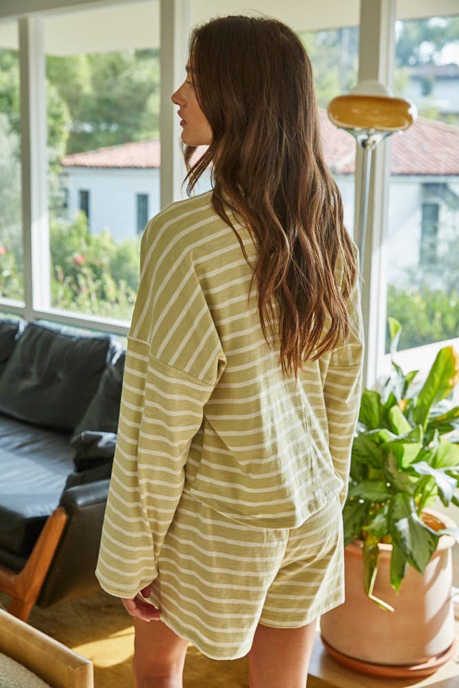 Cotton Mock Neck Long Sleeve Shirt