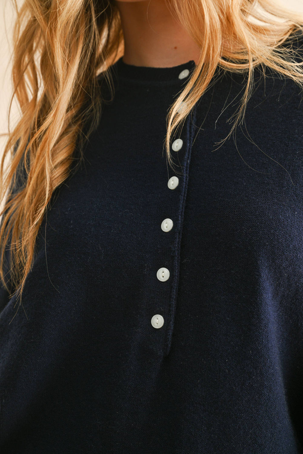 Half Button Front Sweater