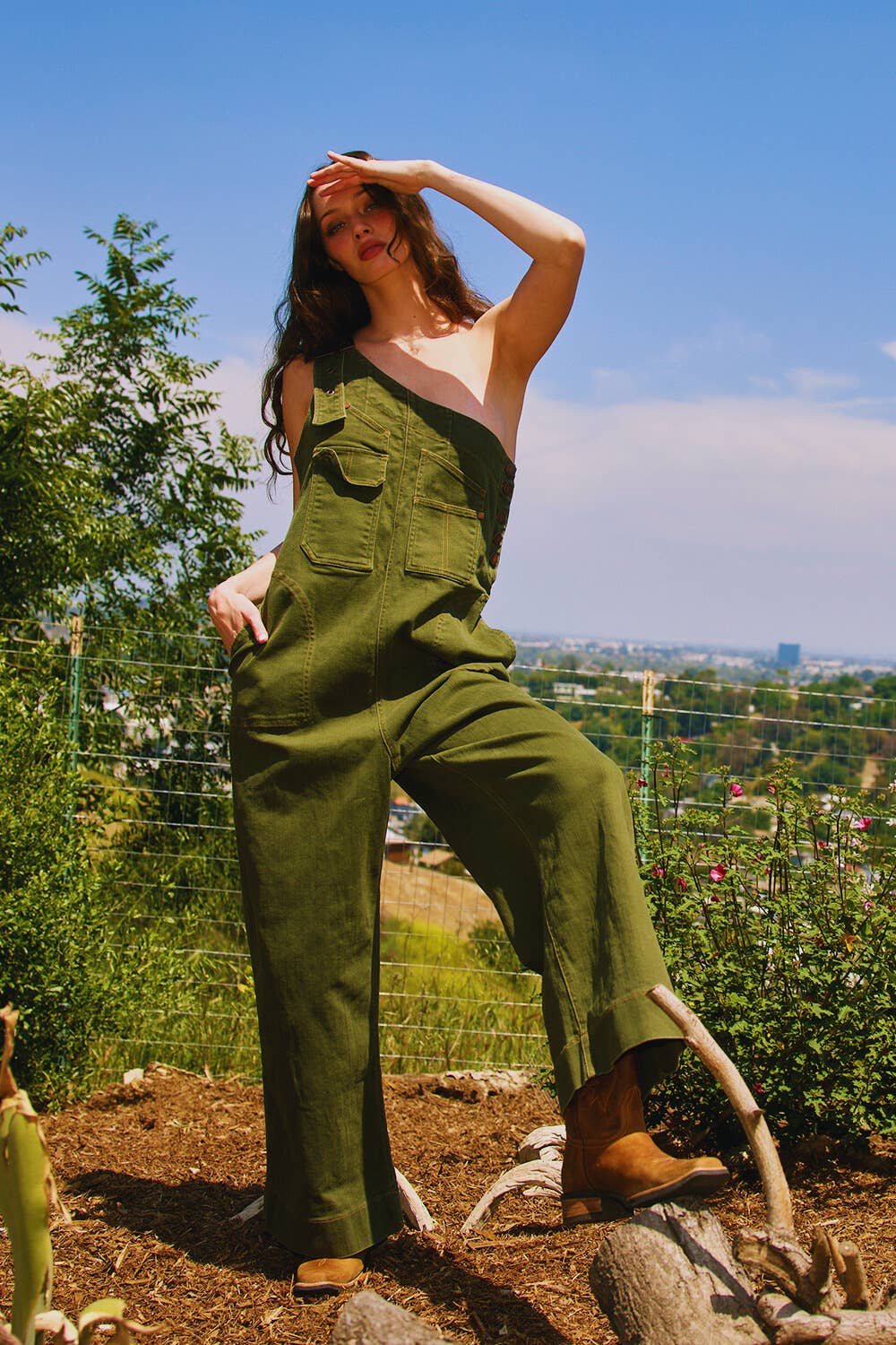 One-Shoulder Utility Overalls