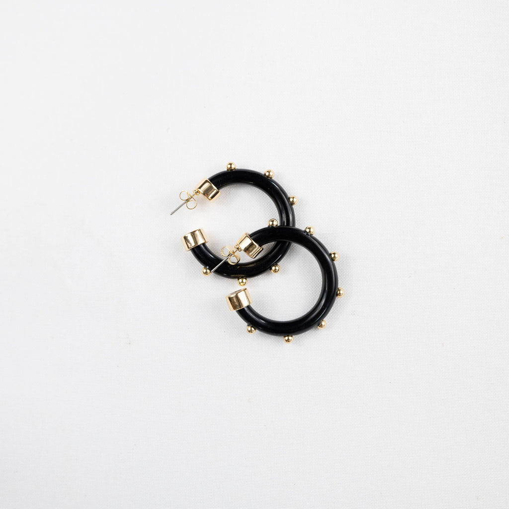Small Black (with Gold Studs) Hoo Hoops