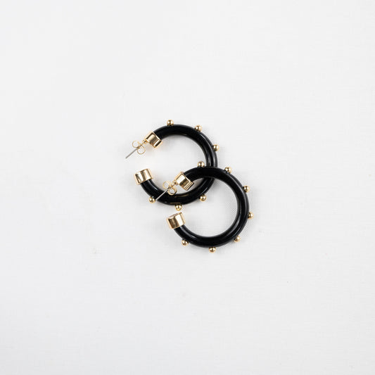 Small Black (with Gold Studs) Hoo Hoops