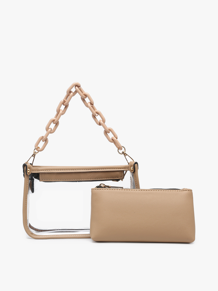 Jessica Clear Crossbody with Chain