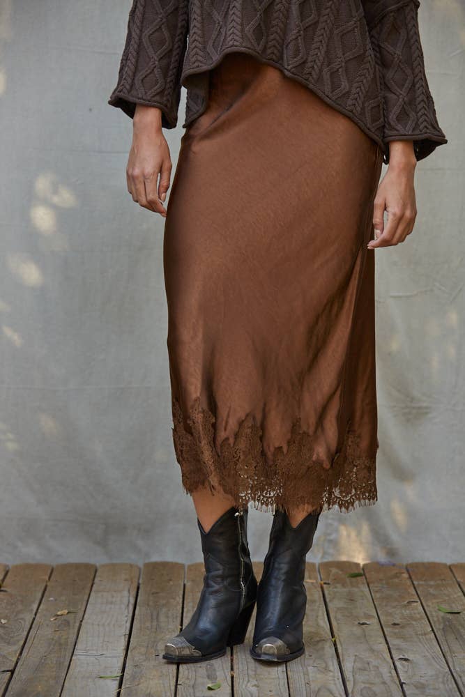 Satin Midi Skirt