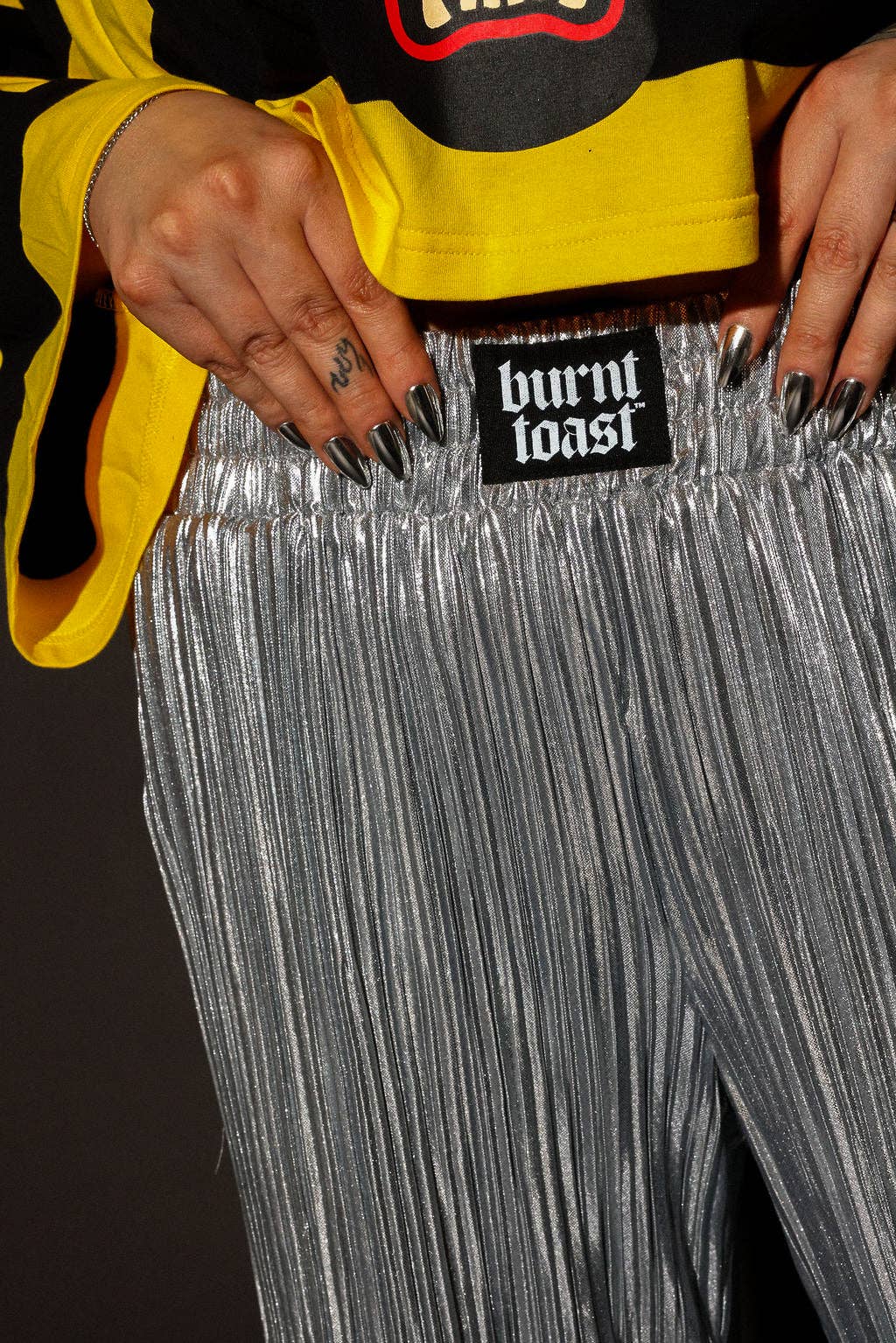 Heavy Metal Silver Metallic Pants