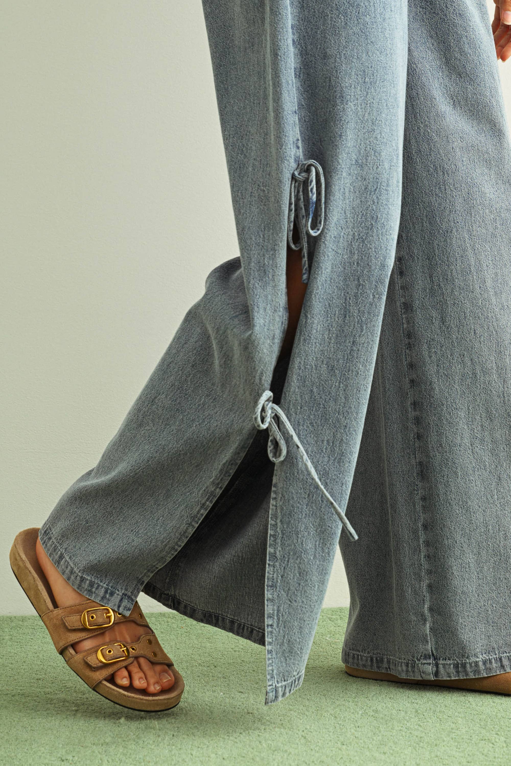 Denim Tie Pants