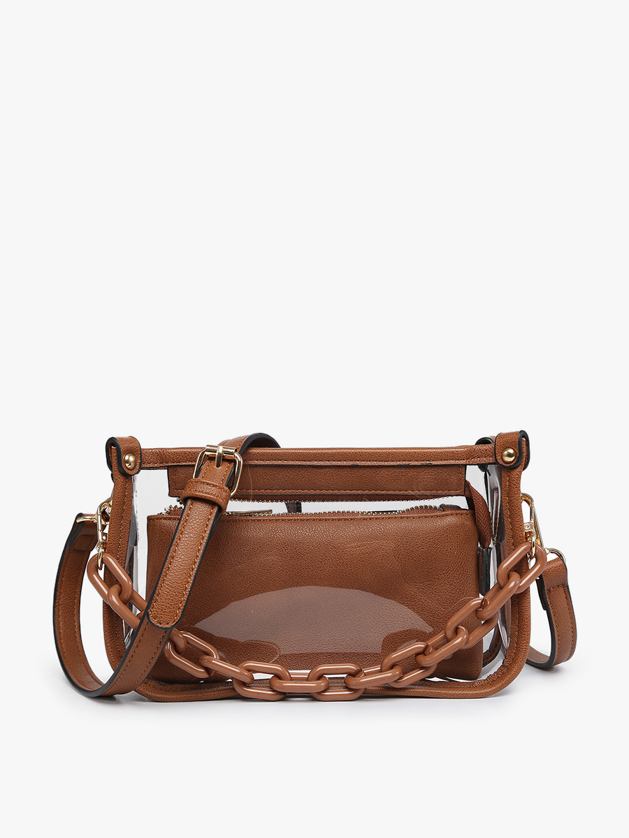Jessica Clear Crossbody with Chain