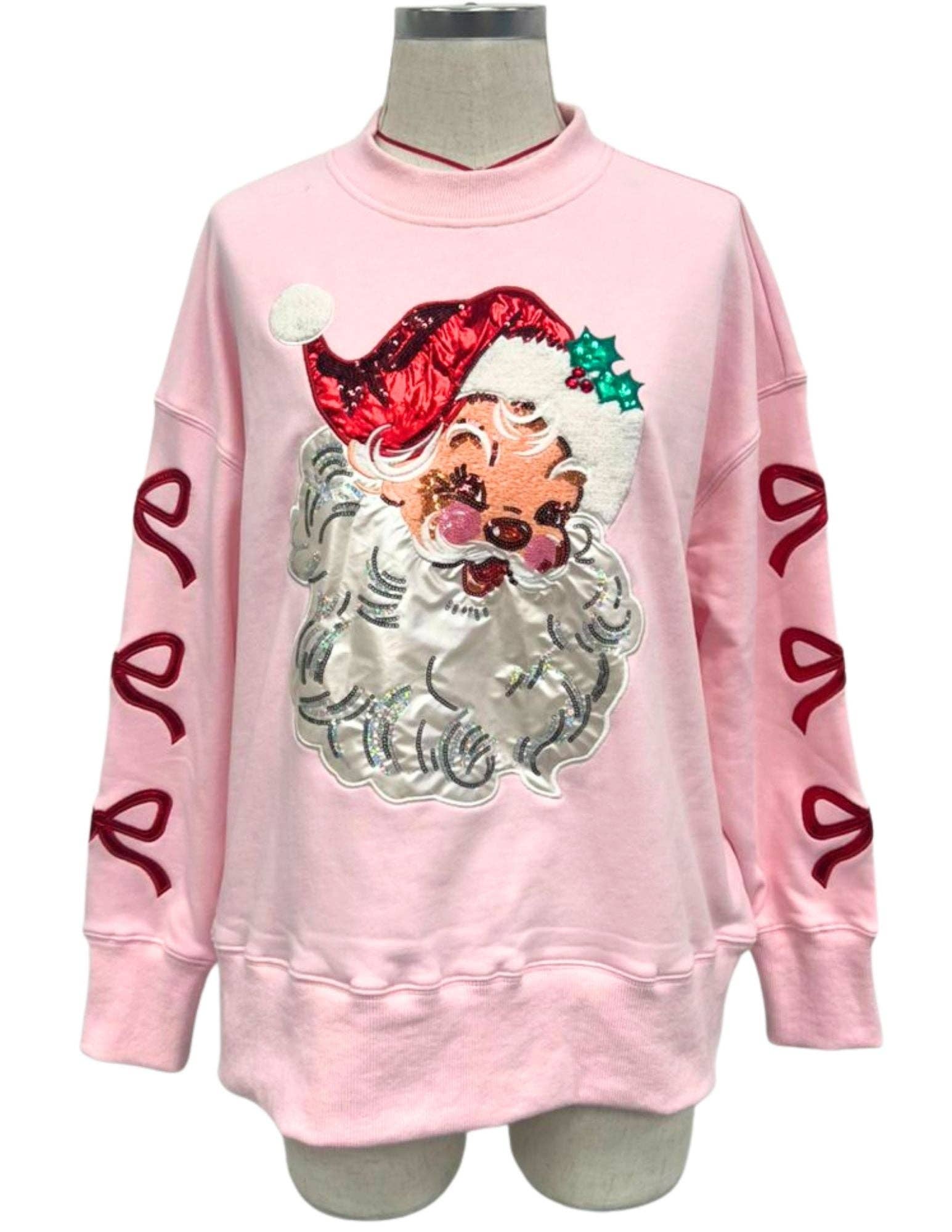 Sequin-Embellished Vintage Santa Sweatshirt