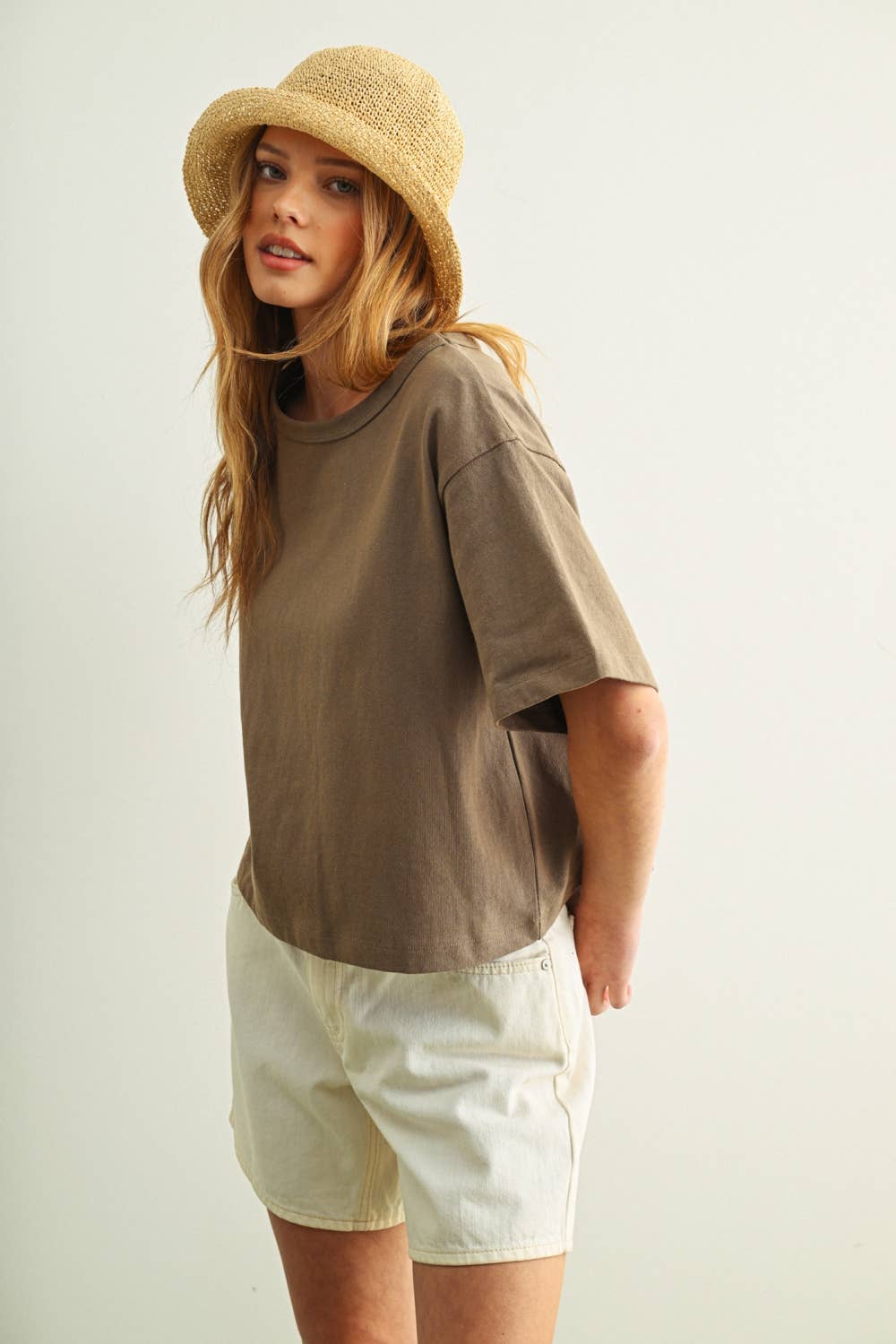 Short Sleeve Linen Knitted Top