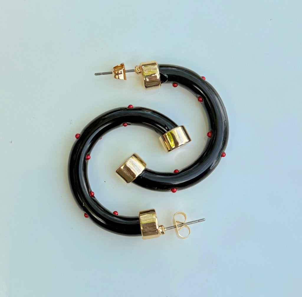 Small Black & Red Hoo Hoops