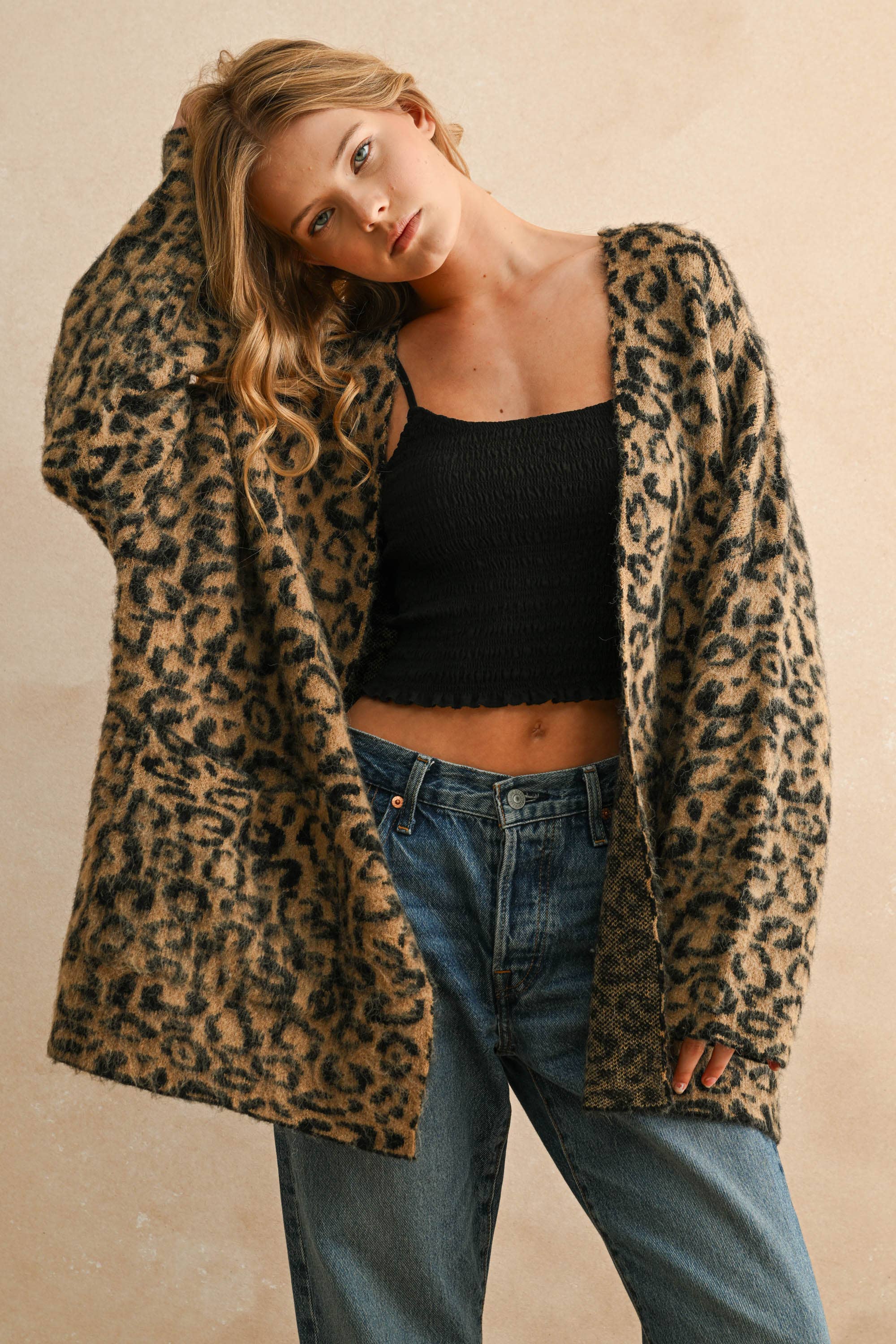 Oversized Leopard Cardigan