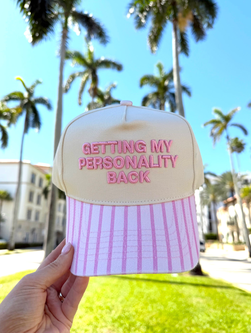 Getting my Personality Back | Pink Stripe Trucker Hat