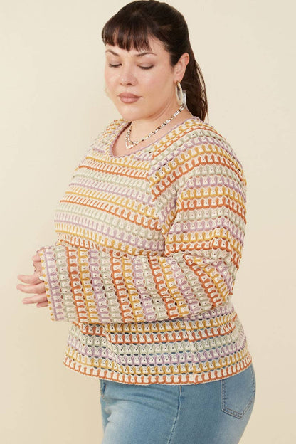 Multicolor Loose Knit Relaxed Top