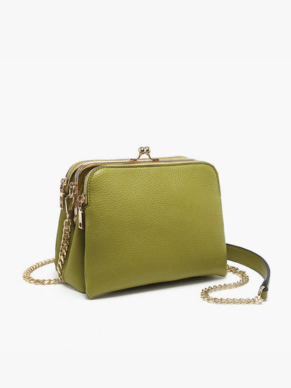 Snap Pouch Crossbody w/ Chain Strap