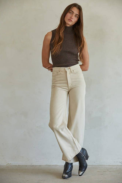 Knit Turtleneck Sleeveless Top