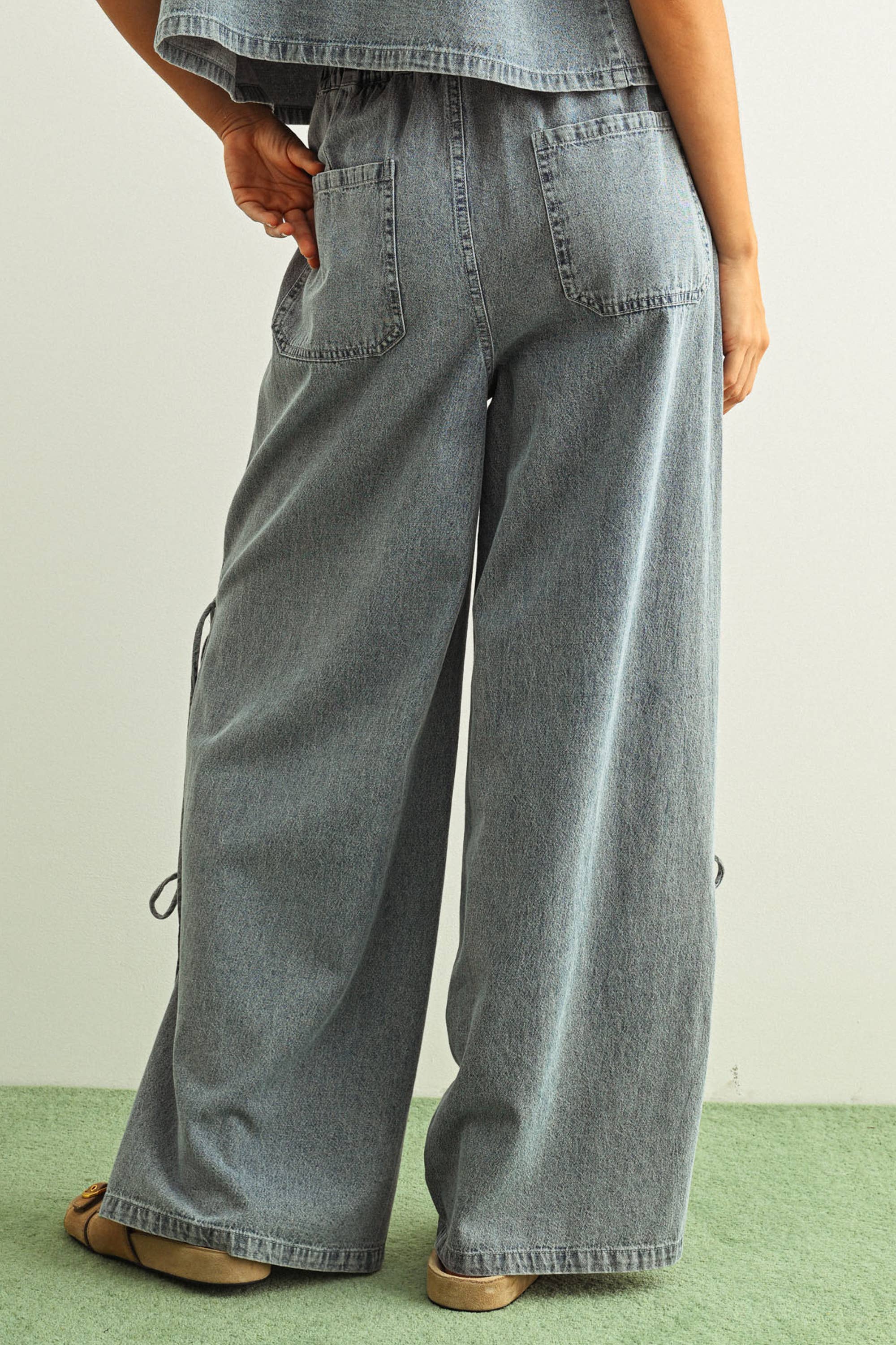 Denim Tie Pants